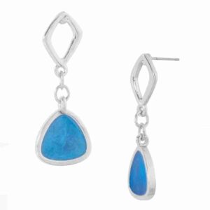 Arete Colgante Azul en Platino: Elegancia y Estilo