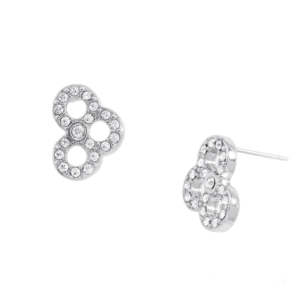 Aretes Elegantes con Cristales Baño Platino para Fiesta