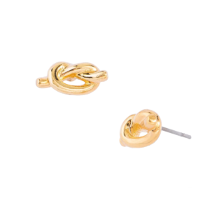 Aretes Nudo Dorados Poste Hipoalergénico