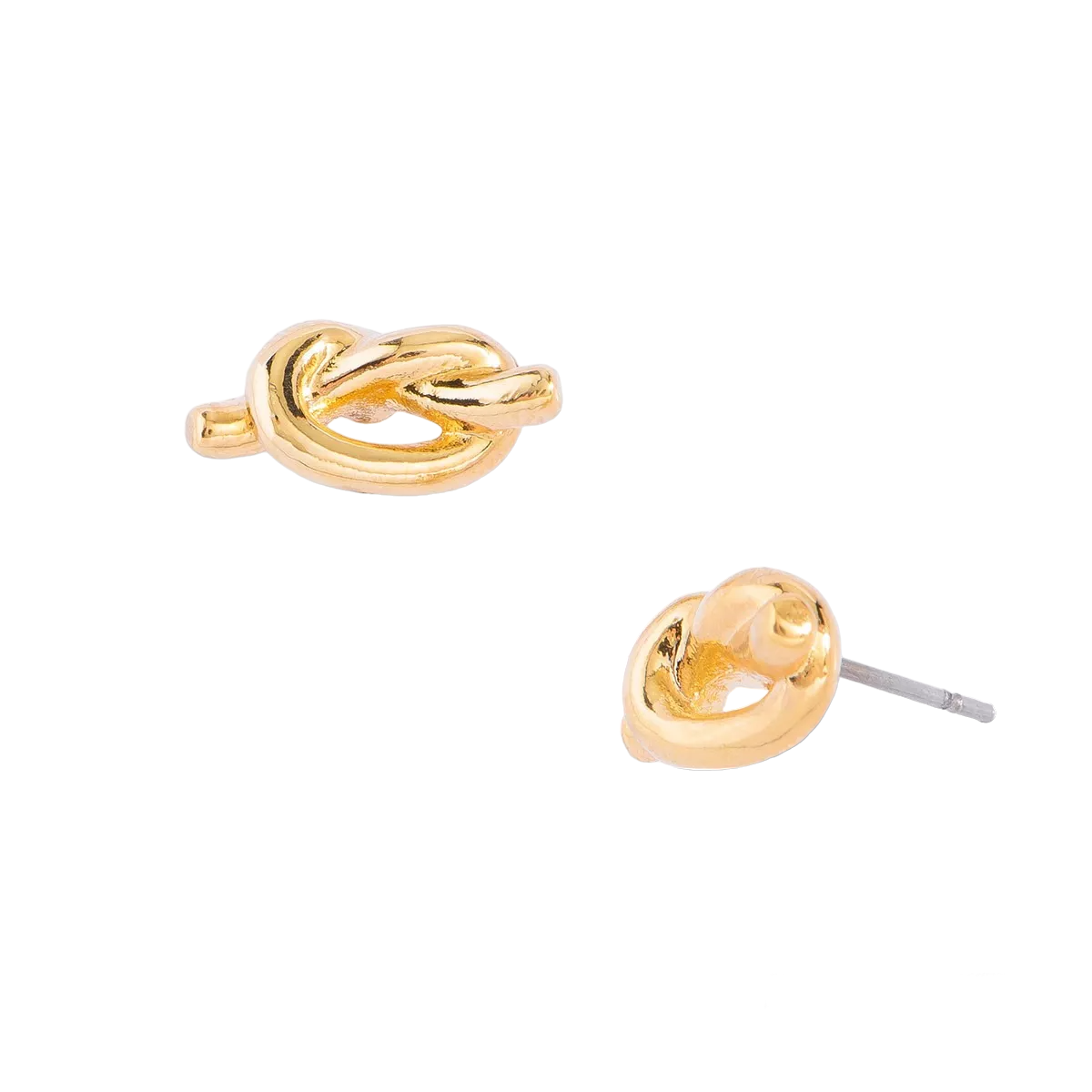 Aretes Nudo Dorados Poste Hipoalergénico