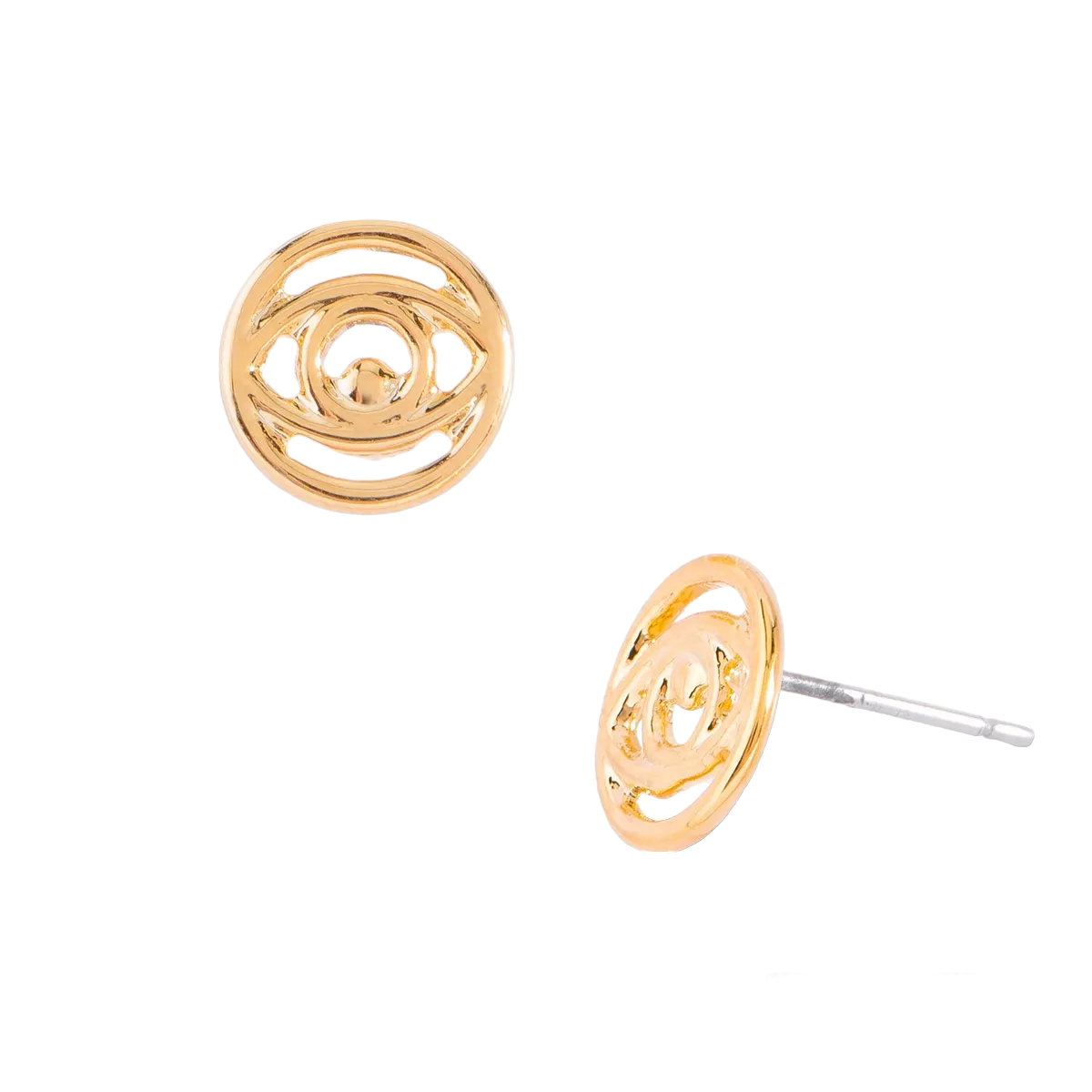 Aretes Pequeño Ojo Turco en Baño de Oro - Elegancia y Protección