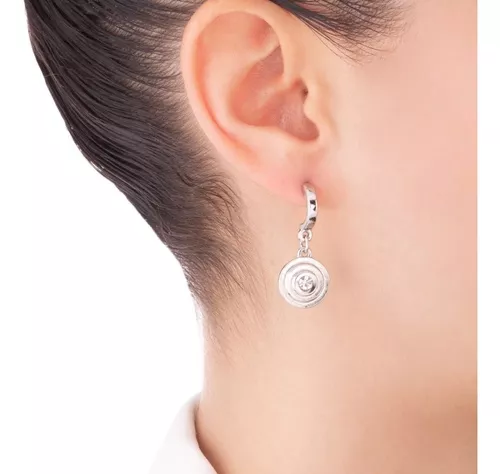 Elegancia Redefinida con el Arete Colgante de Platino y Cristal - Imagen 2