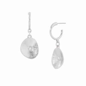 Arete platino 1 cristal colgante